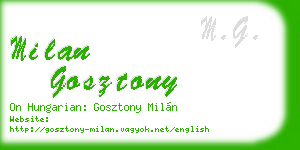 milan gosztony business card