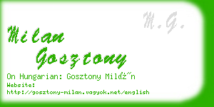 milan gosztony business card